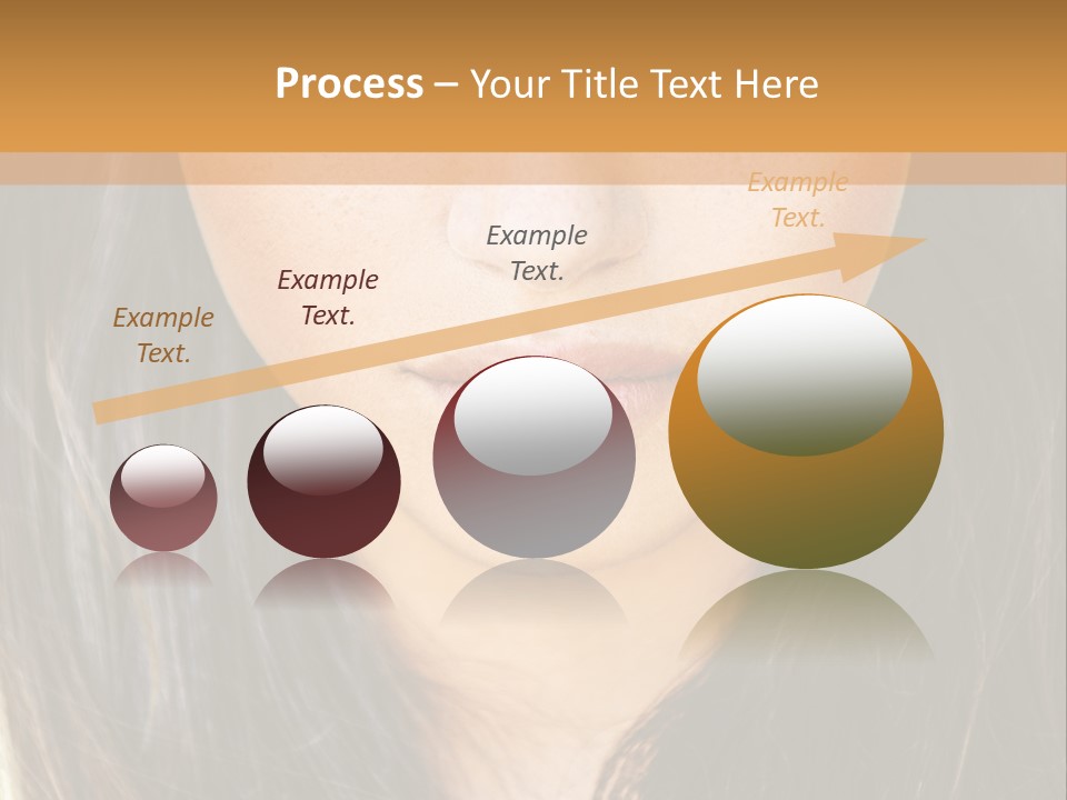 A Beautiful Woman With Long Hair And Green Eyes PowerPoint Template