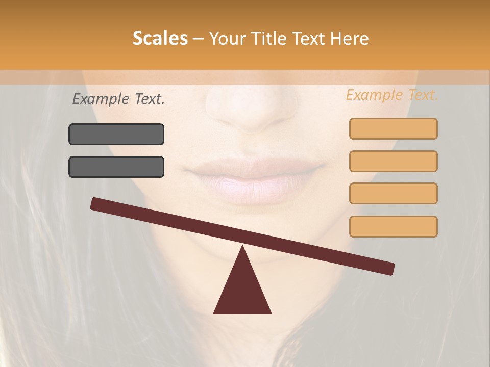 A Beautiful Woman With Long Hair And Green Eyes PowerPoint Template