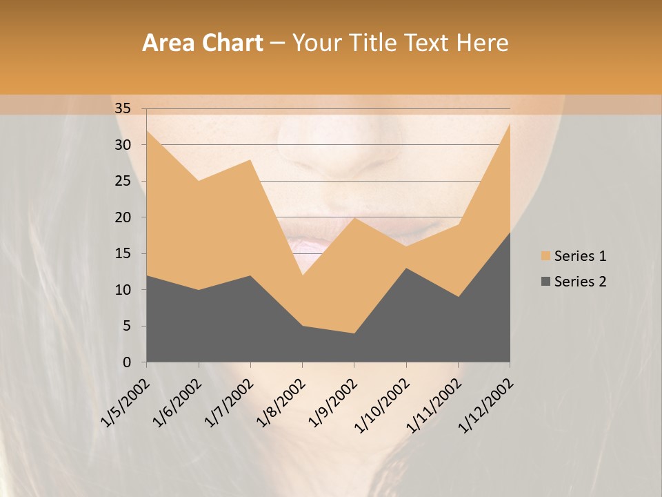 A Beautiful Woman With Long Hair And Green Eyes PowerPoint Template
