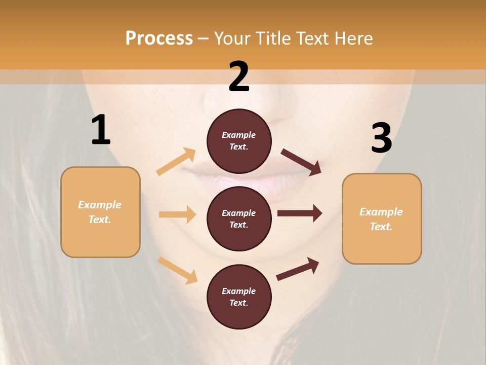 A Beautiful Woman With Long Hair And Green Eyes PowerPoint Template