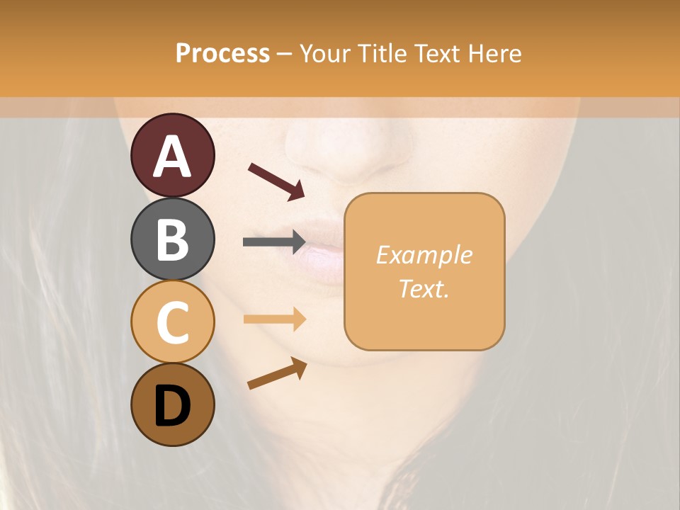 A Beautiful Woman With Long Hair And Green Eyes PowerPoint Template