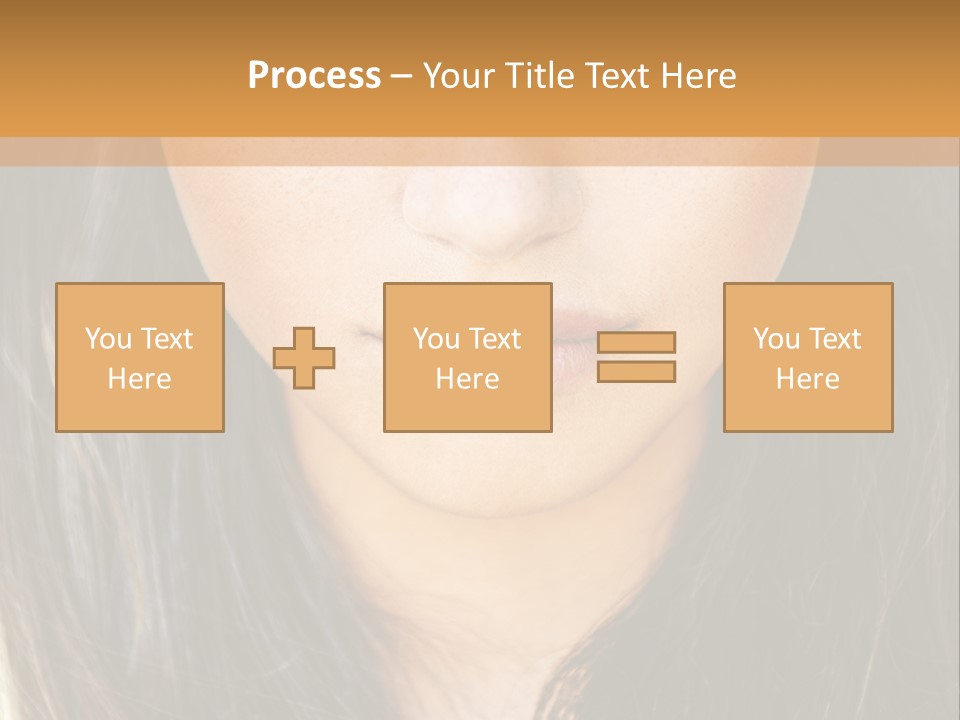 A Beautiful Woman With Long Hair And Green Eyes PowerPoint Template