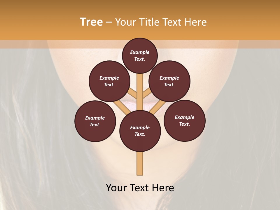 A Beautiful Woman With Long Hair And Green Eyes PowerPoint Template