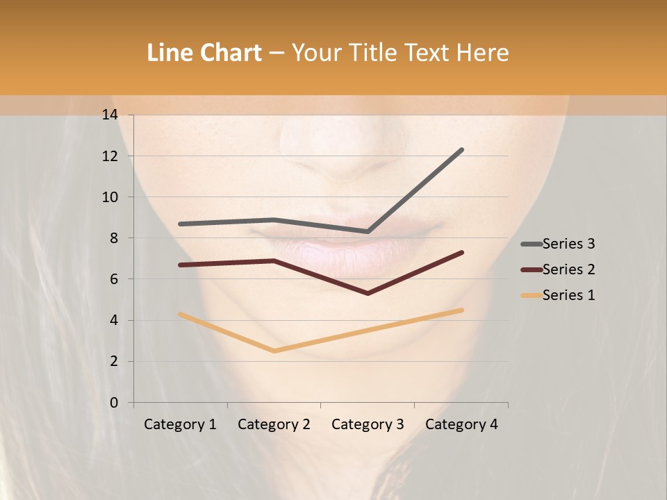 A Beautiful Woman With Long Hair And Green Eyes PowerPoint Template