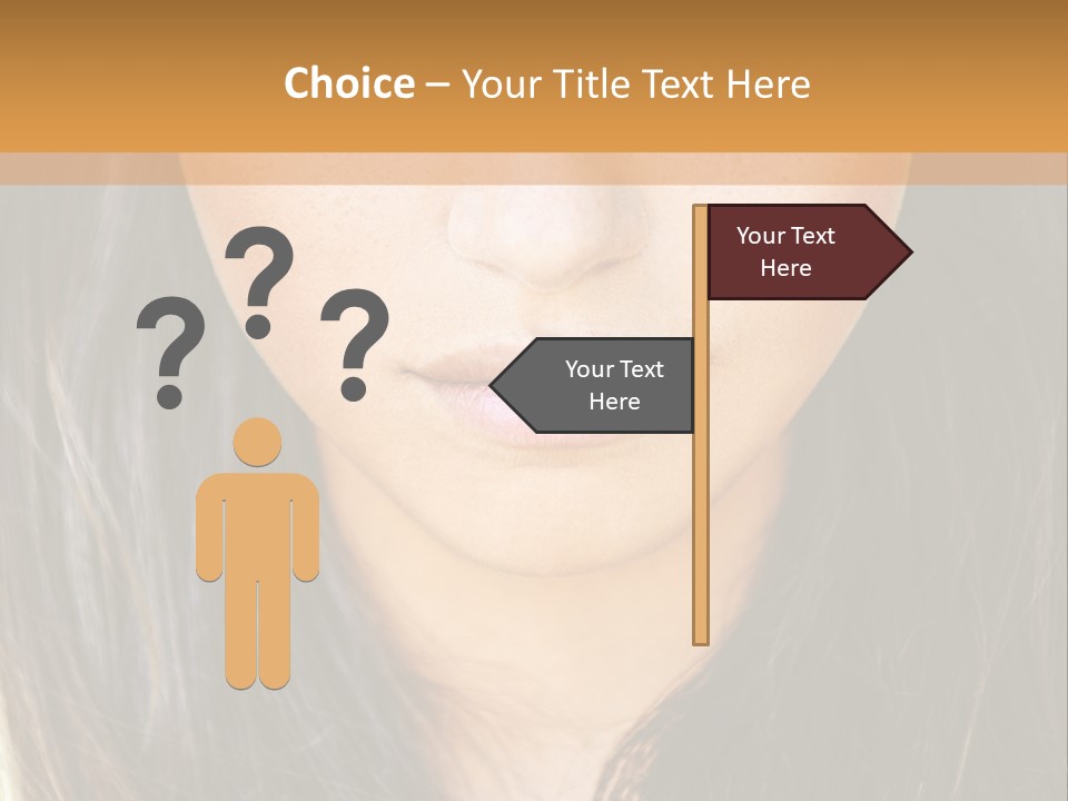 A Beautiful Woman With Long Hair And Green Eyes PowerPoint Template