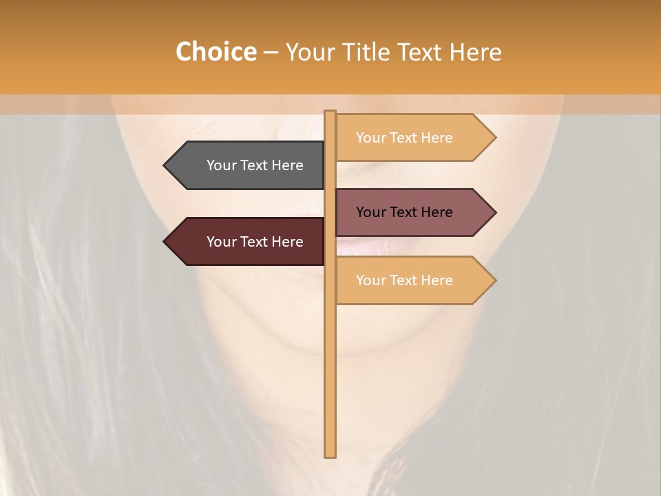 A Beautiful Woman With Long Hair And Green Eyes PowerPoint Template