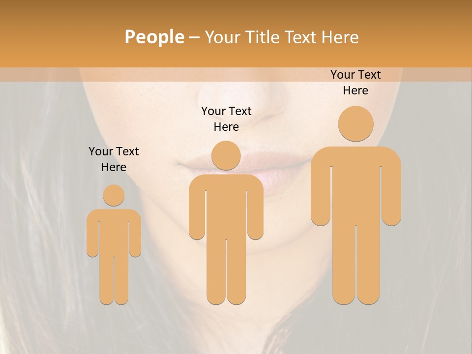 A Beautiful Woman With Long Hair And Green Eyes PowerPoint Template