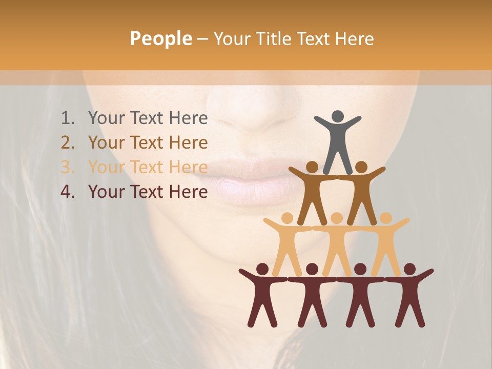 A Beautiful Woman With Long Hair And Green Eyes PowerPoint Template