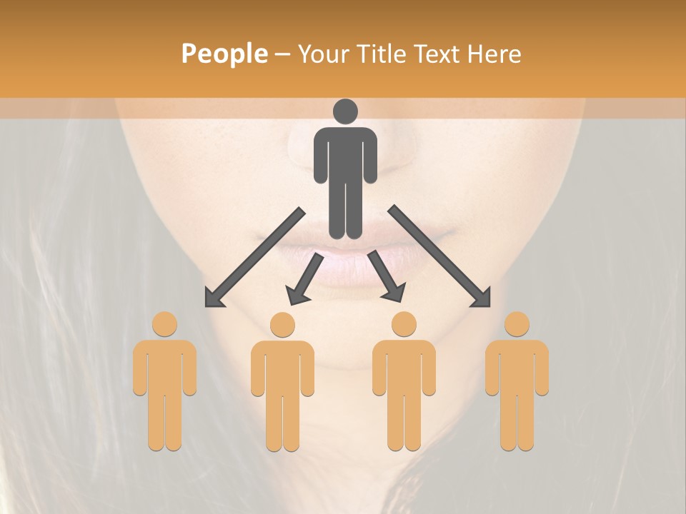 A Beautiful Woman With Long Hair And Green Eyes PowerPoint Template