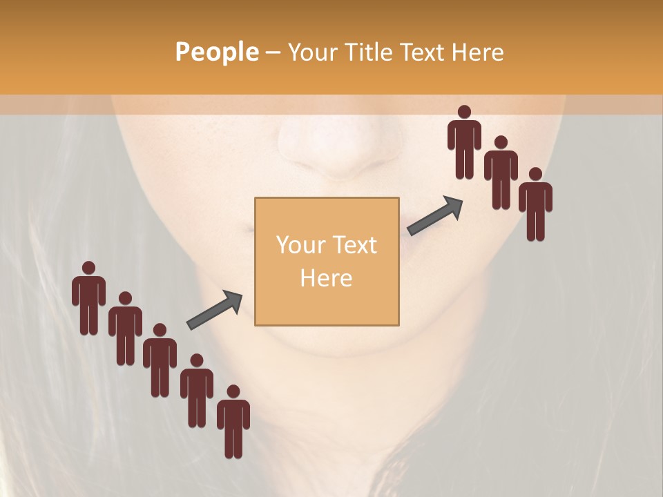 A Beautiful Woman With Long Hair And Green Eyes PowerPoint Template