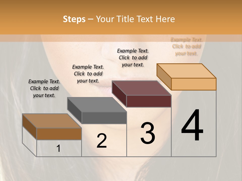 A Beautiful Woman With Long Hair And Green Eyes PowerPoint Template