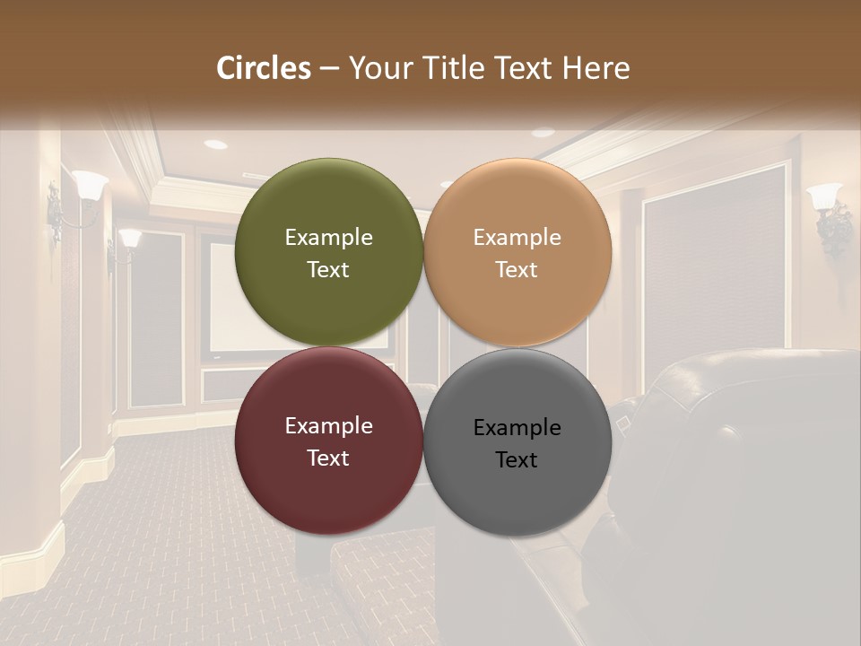 A Home Theater With Two Recliners And A Projector Screen PowerPoint Template