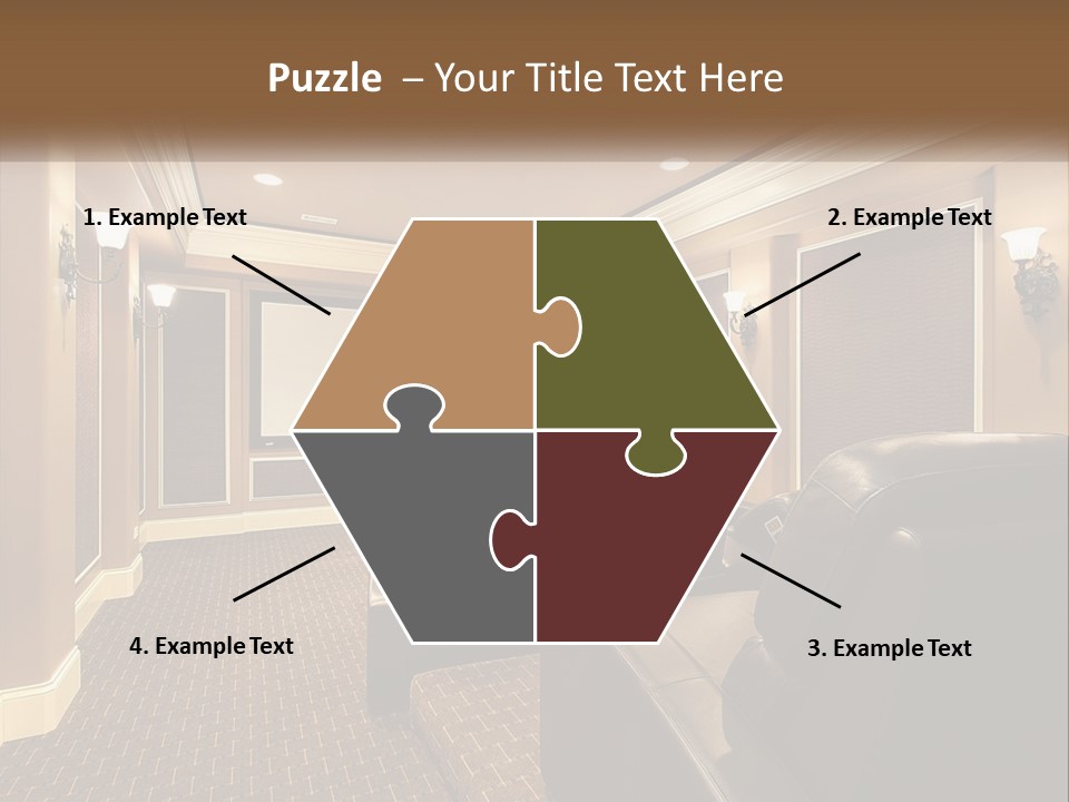 A Home Theater With Two Recliners And A Projector Screen PowerPoint Template