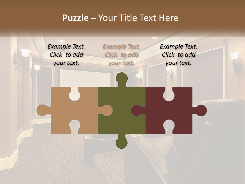 A Home Theater With Two Recliners And A Projector Screen PowerPoint Template