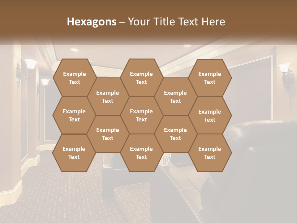 A Home Theater With Two Recliners And A Projector Screen PowerPoint Template