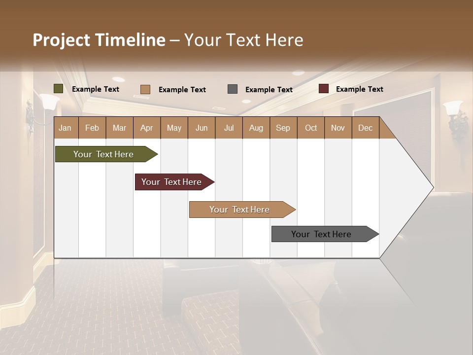 A Home Theater With Two Recliners And A Projector Screen PowerPoint Template