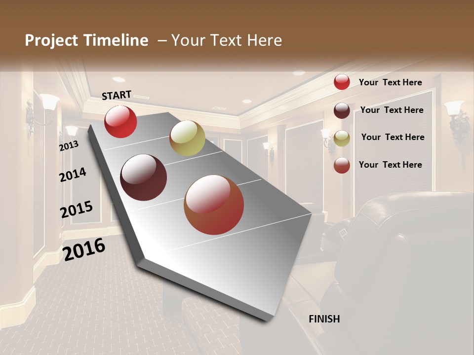 A Home Theater With Two Recliners And A Projector Screen PowerPoint Template