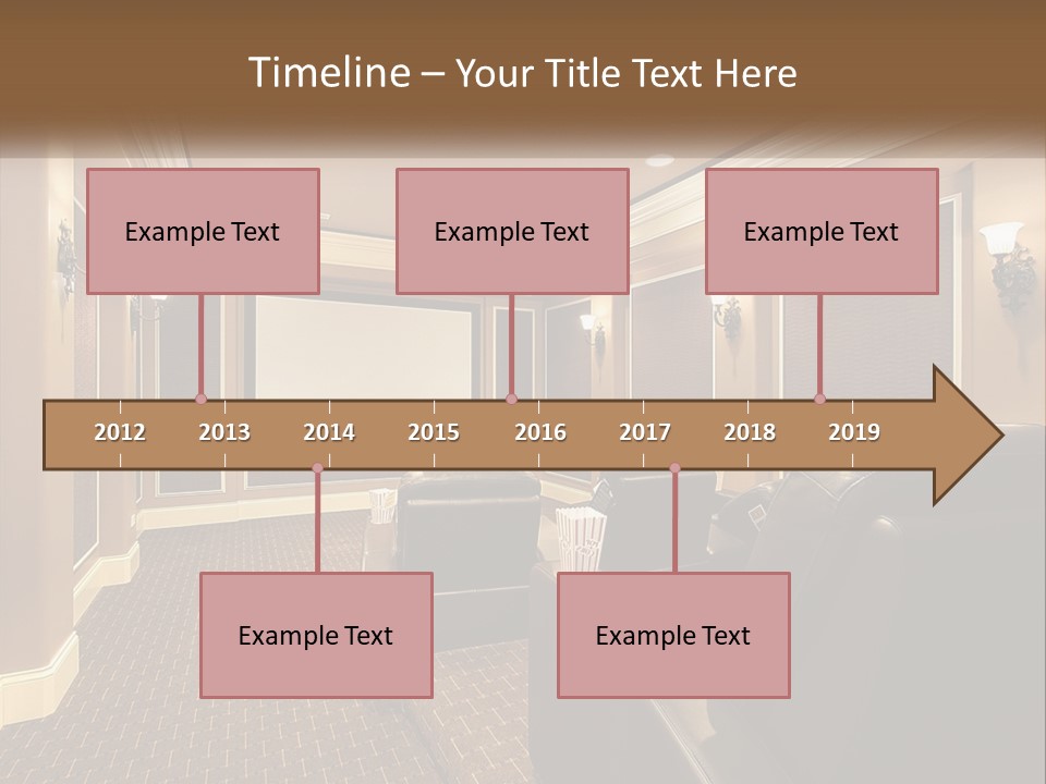 A Home Theater With Two Recliners And A Projector Screen PowerPoint Template