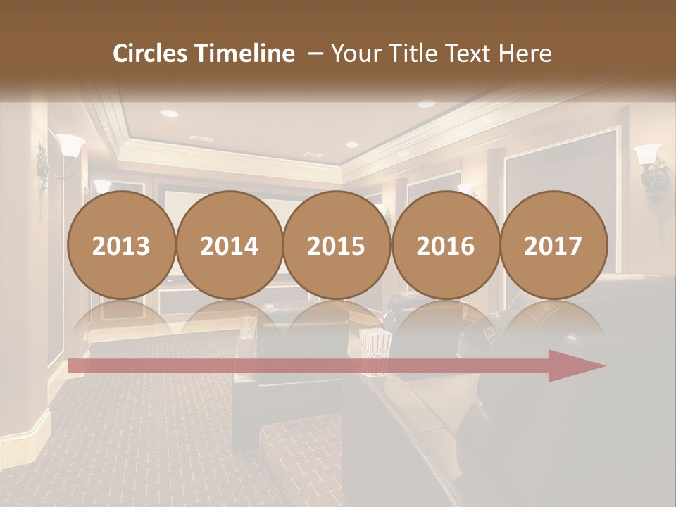 A Home Theater With Two Recliners And A Projector Screen PowerPoint Template