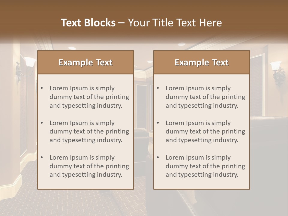 A Home Theater With Two Recliners And A Projector Screen PowerPoint Template