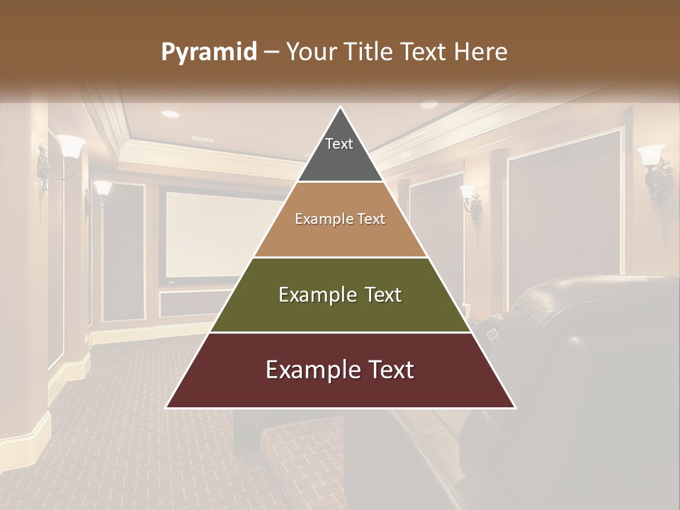 A Home Theater With Two Recliners And A Projector Screen PowerPoint Template