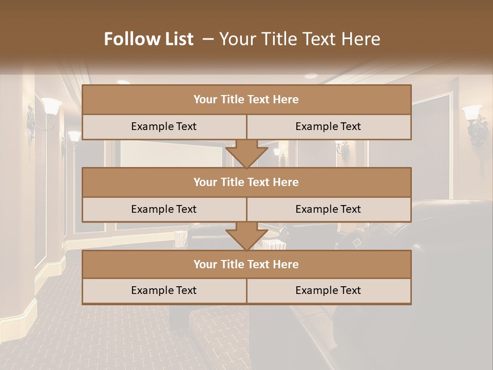 A Home Theater With Two Recliners And A Projector Screen PowerPoint Template