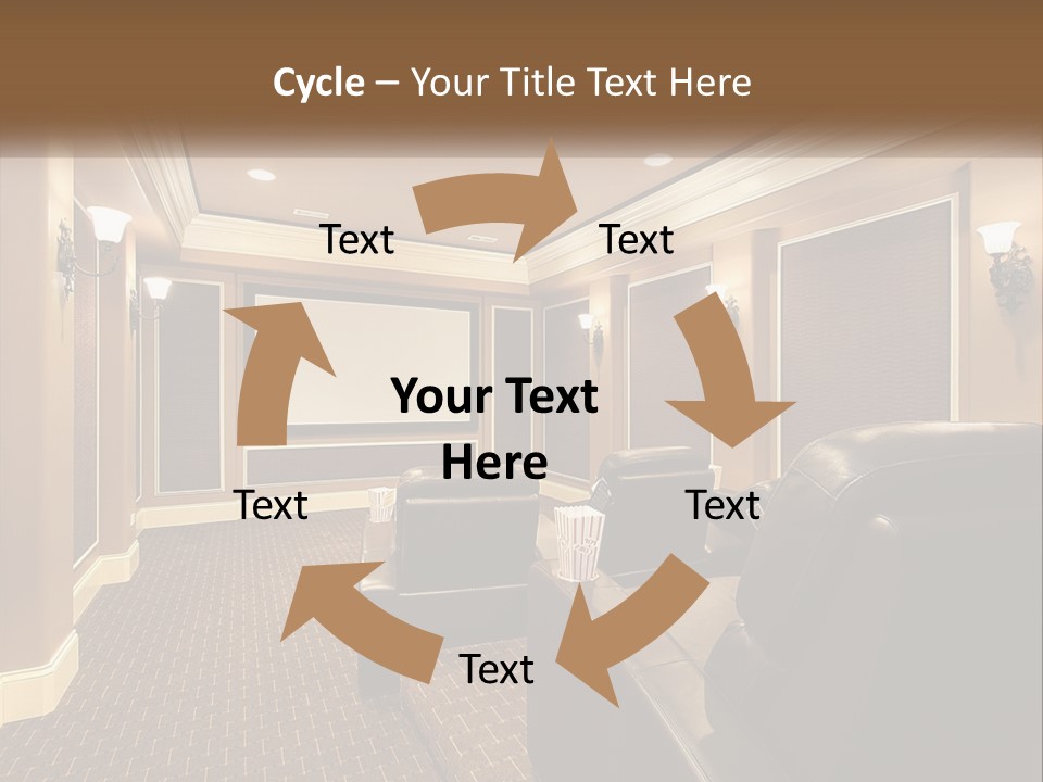 A Home Theater With Two Recliners And A Projector Screen PowerPoint Template