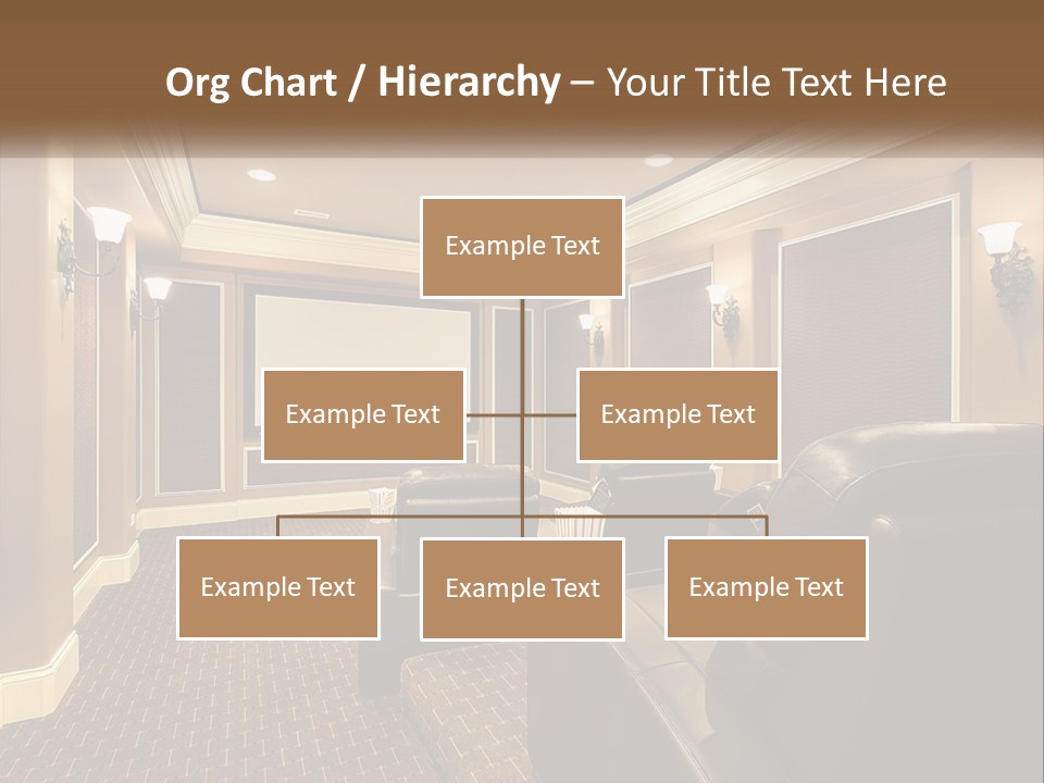 A Home Theater With Two Recliners And A Projector Screen PowerPoint Template
