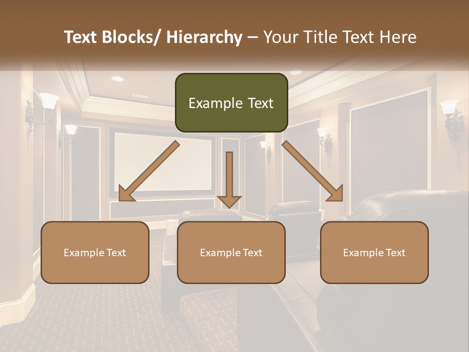A Home Theater With Two Recliners And A Projector Screen PowerPoint Template