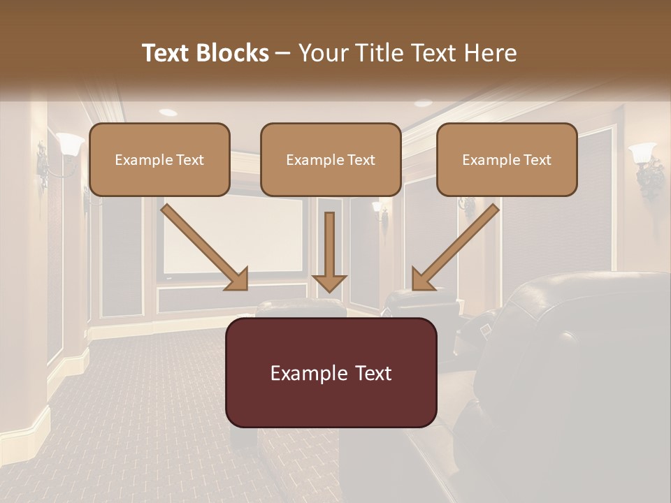 A Home Theater With Two Recliners And A Projector Screen PowerPoint Template