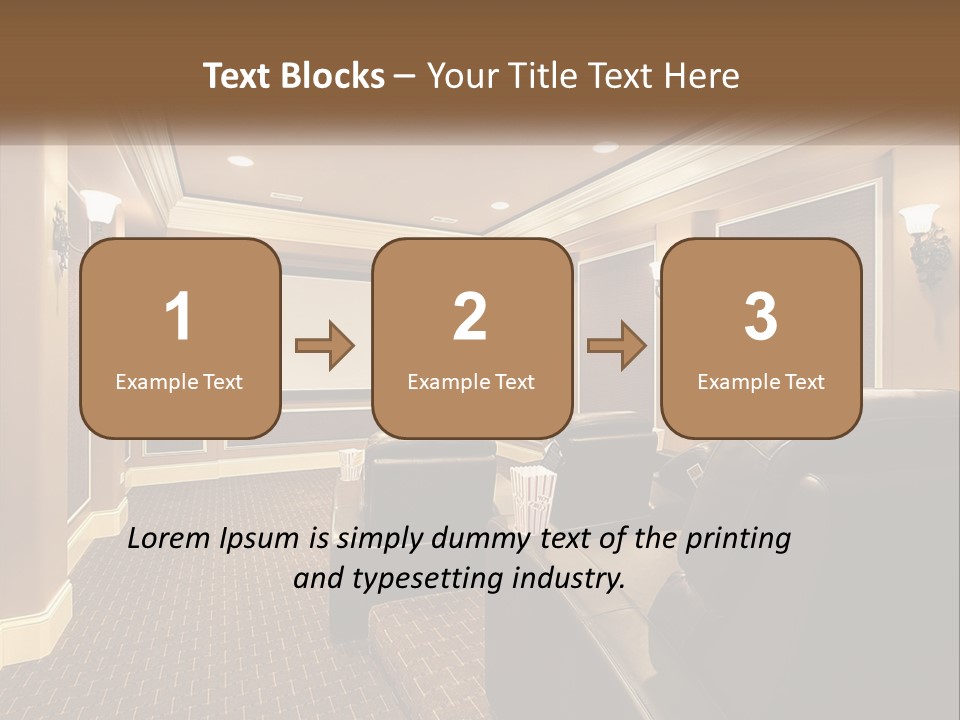 A Home Theater With Two Recliners And A Projector Screen PowerPoint Template