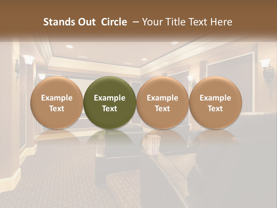 A Home Theater With Two Recliners And A Projector Screen PowerPoint Template