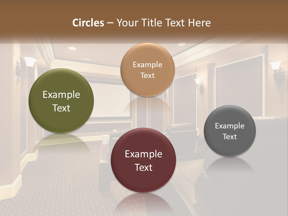 A Home Theater With Two Recliners And A Projector Screen PowerPoint Template