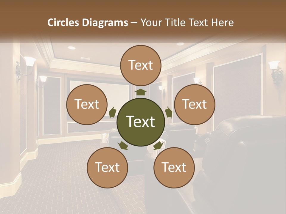 A Home Theater With Two Recliners And A Projector Screen PowerPoint Template