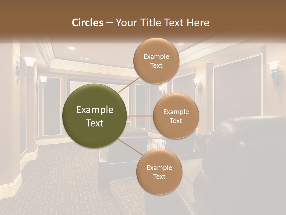 A Home Theater With Two Recliners And A Projector Screen PowerPoint Template