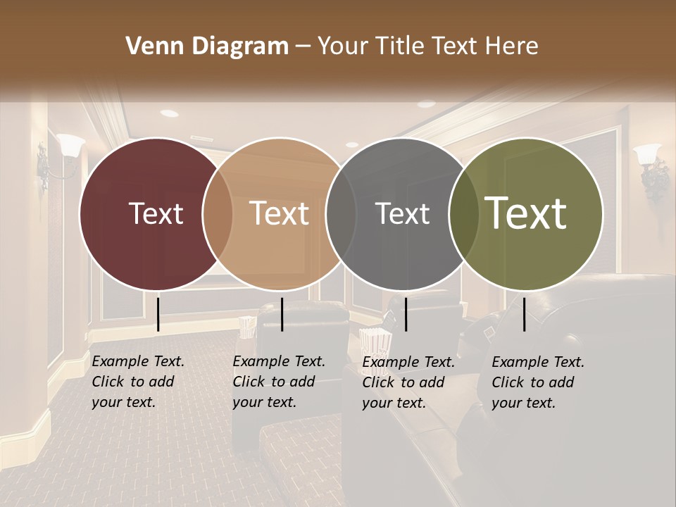 A Home Theater With Two Recliners And A Projector Screen PowerPoint Template