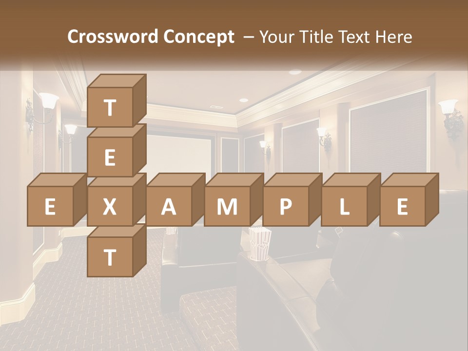 A Home Theater With Two Recliners And A Projector Screen PowerPoint Template