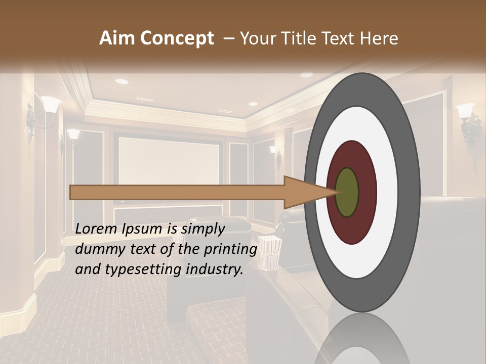 A Home Theater With Two Recliners And A Projector Screen PowerPoint Template