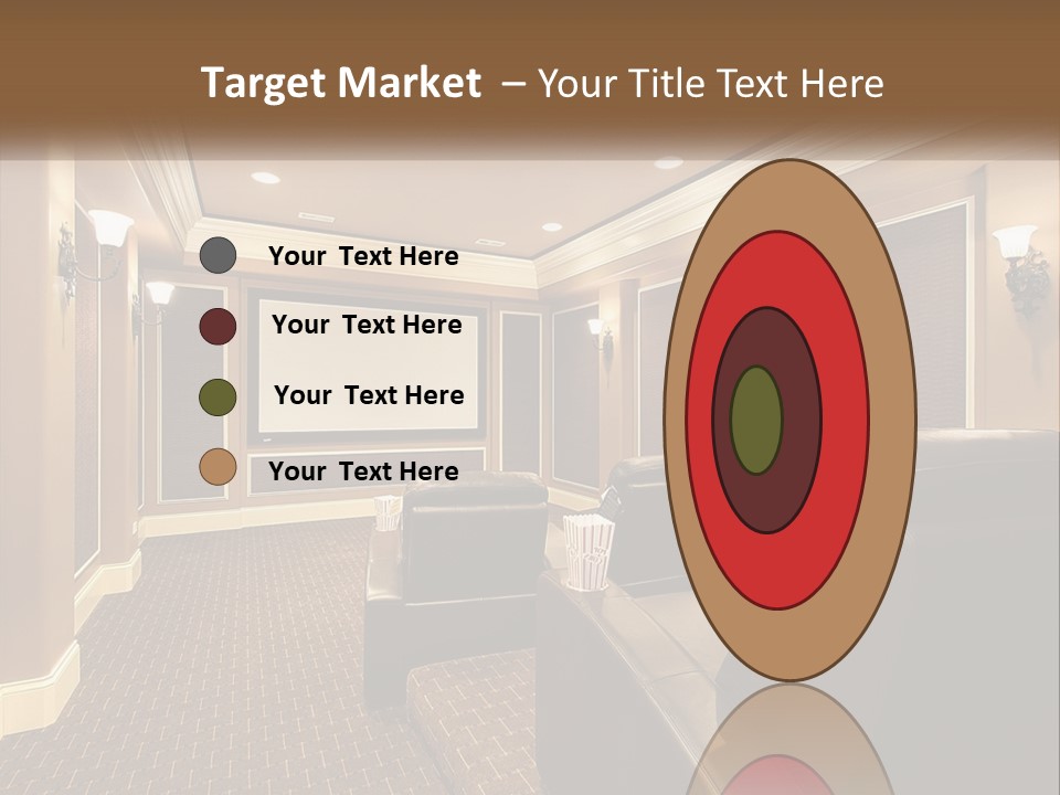 A Home Theater With Two Recliners And A Projector Screen PowerPoint Template