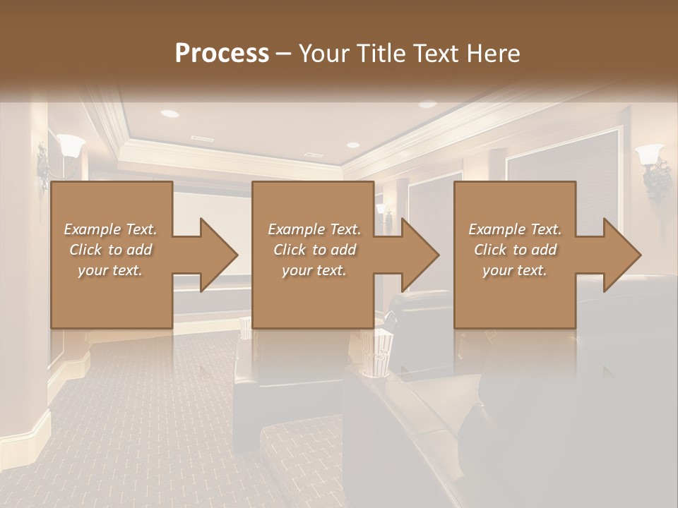 A Home Theater With Two Recliners And A Projector Screen PowerPoint Template