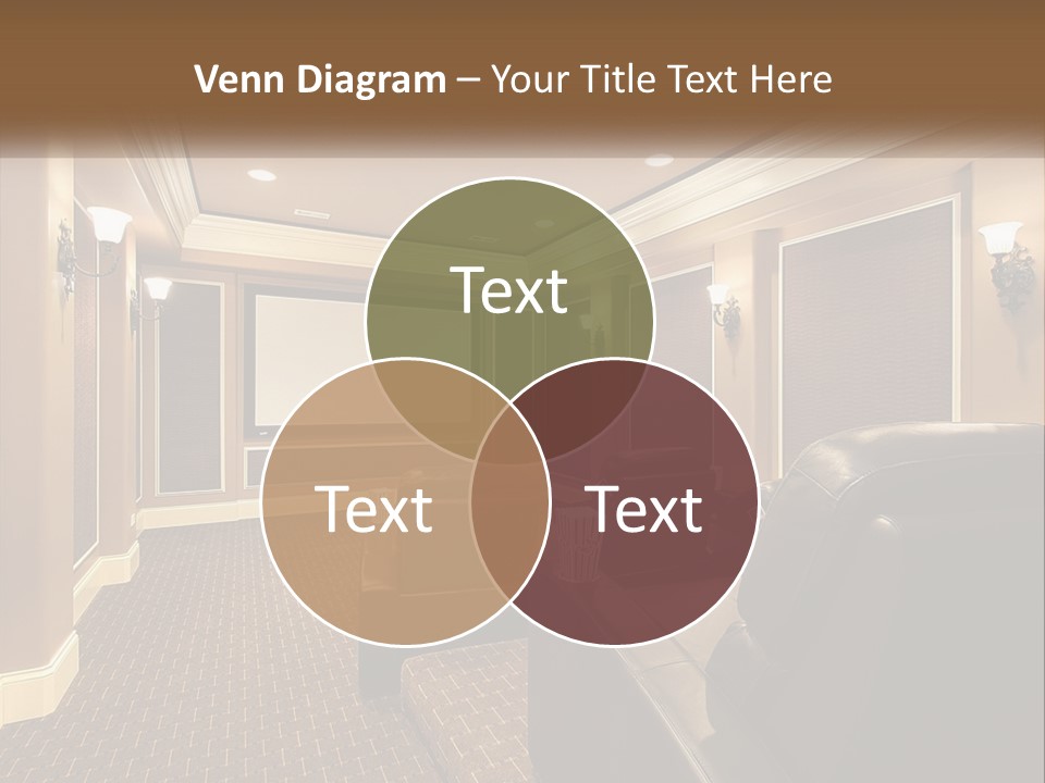 A Home Theater With Two Recliners And A Projector Screen PowerPoint Template