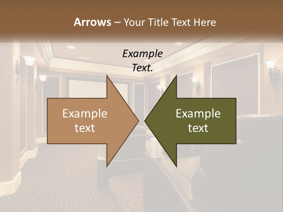 A Home Theater With Two Recliners And A Projector Screen PowerPoint Template