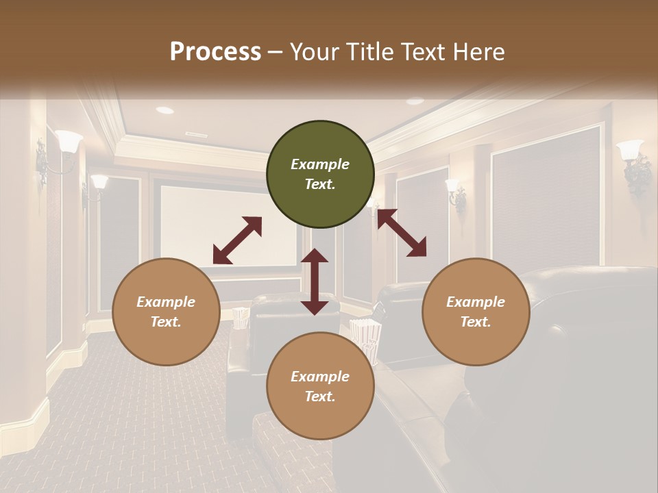 A Home Theater With Two Recliners And A Projector Screen PowerPoint Template