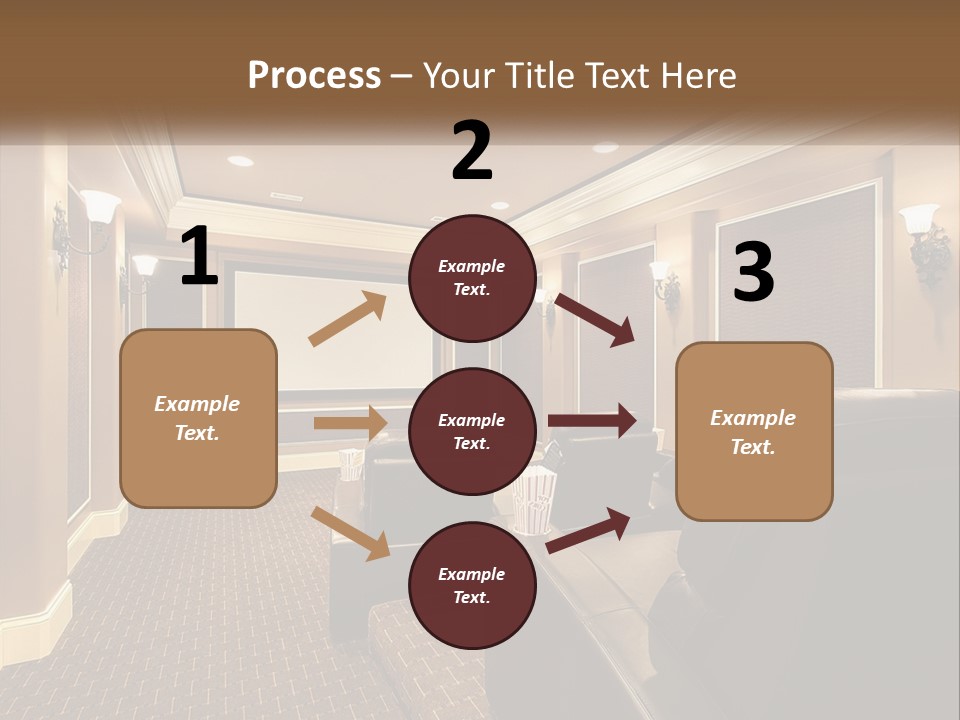 A Home Theater With Two Recliners And A Projector Screen PowerPoint Template