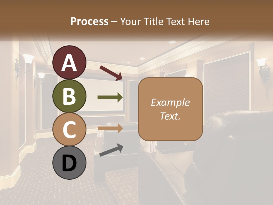 A Home Theater With Two Recliners And A Projector Screen PowerPoint Template