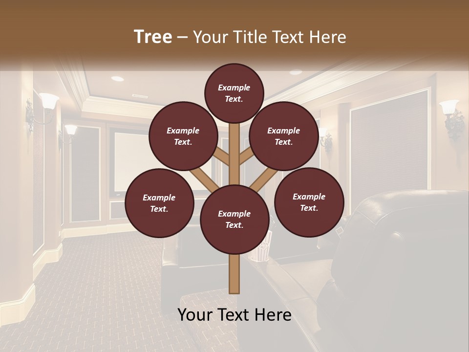 A Home Theater With Two Recliners And A Projector Screen PowerPoint Template