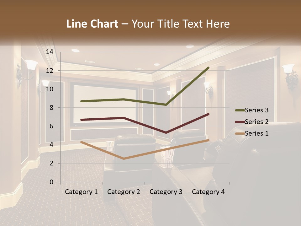 A Home Theater With Two Recliners And A Projector Screen PowerPoint Template