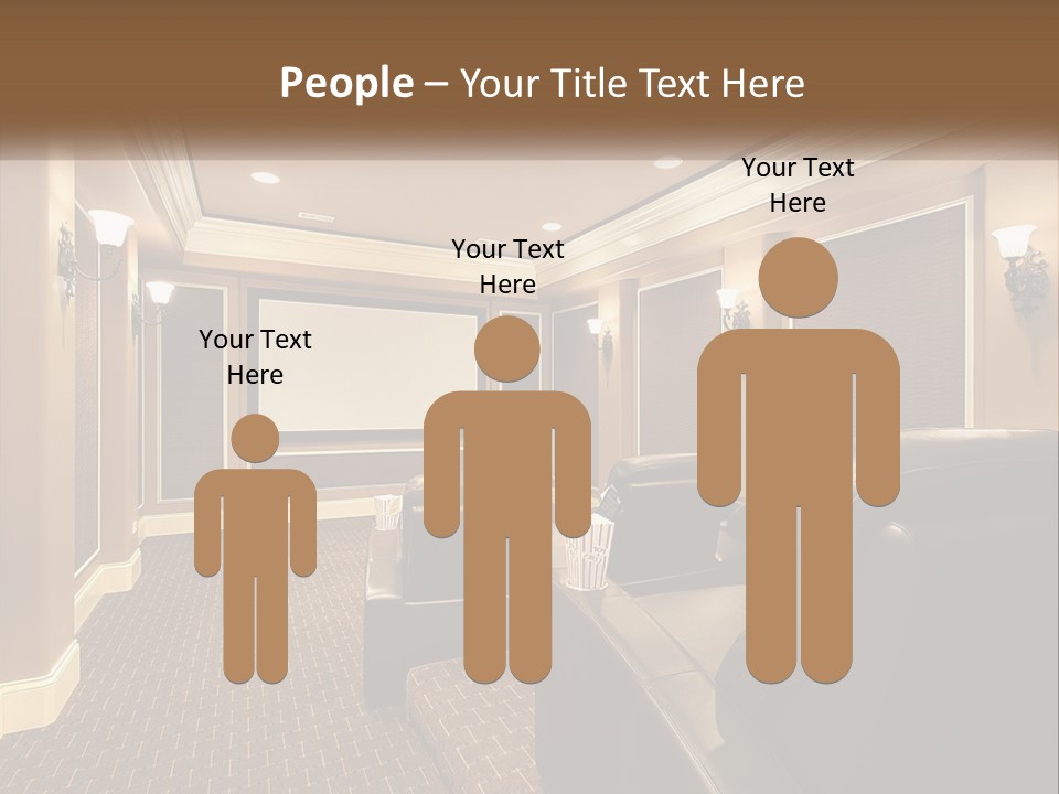 A Home Theater With Two Recliners And A Projector Screen PowerPoint Template