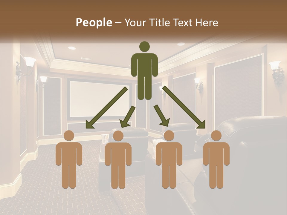 A Home Theater With Two Recliners And A Projector Screen PowerPoint Template