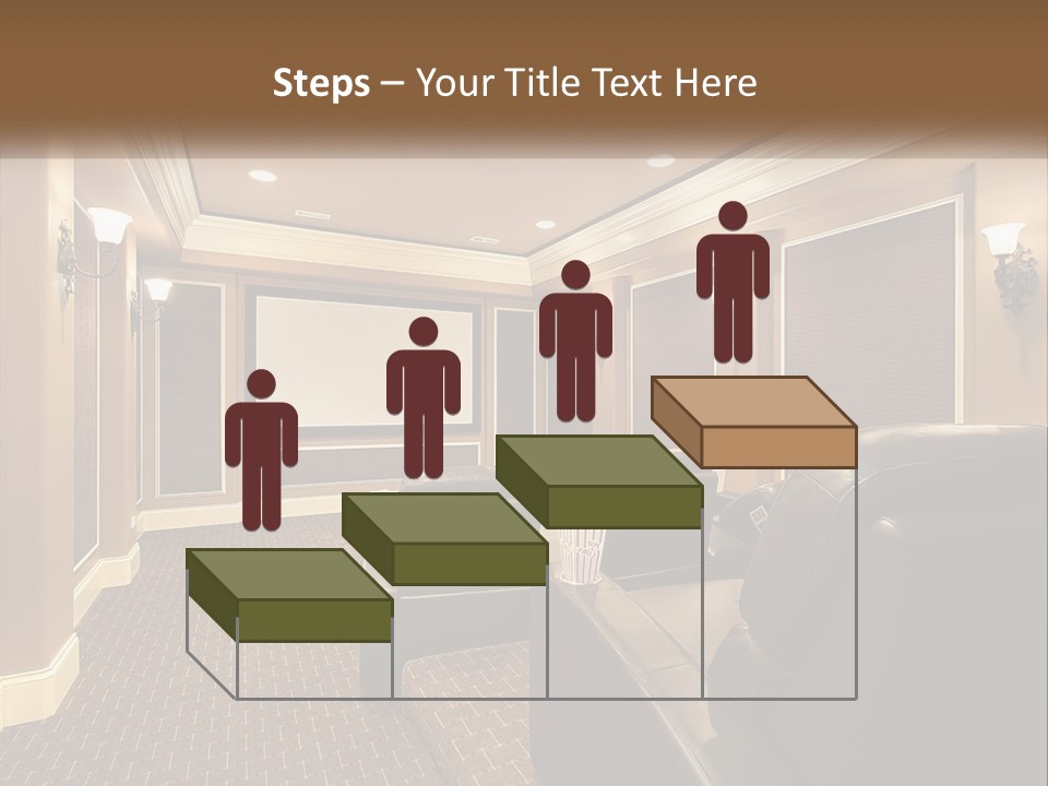 A Home Theater With Two Recliners And A Projector Screen PowerPoint Template